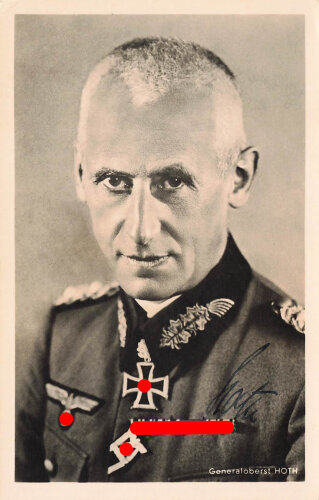 Ritterkreuzträger Generaloberst Hoth, Ansichtskarte mit eigenhändiger Unterschrift