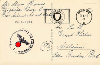Ritterkreuzträger Hauptmann Henne, Ansichtskarte mit eigenhändiger Unterschrift