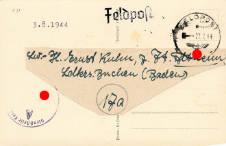 Hauptmann Baer, Ansichtskarte mit eigenhändiger Unterschrift