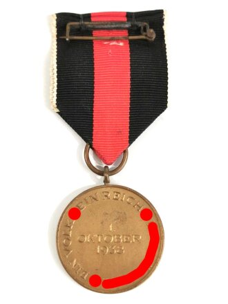 Anschlussmedaille Sudetenland ( 1. Oktober 1938 ) mit...