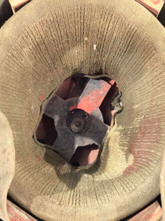 British steel helmet, after WWII. Original paint, uncleaned