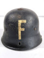 Feuerwehr Stahlhelm , vermutlich Nachkriegsfertigung. Ungereinigtes Stück