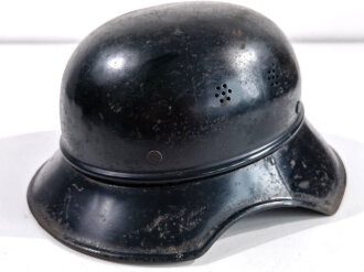 Stahlhelm Luftschutz. Originallack, scheint niemals ein Abzeichen gehabt zu haben