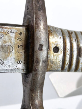 Argentinien, Seitengewehr Modell 1891 mit Aluminiumgriff, Hersteller Weyersberg,Kirschbaum Solingen,  ungereinigtes Stück