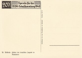 Willrichkarte "Führer der deutschen Jugend in Rumänien"