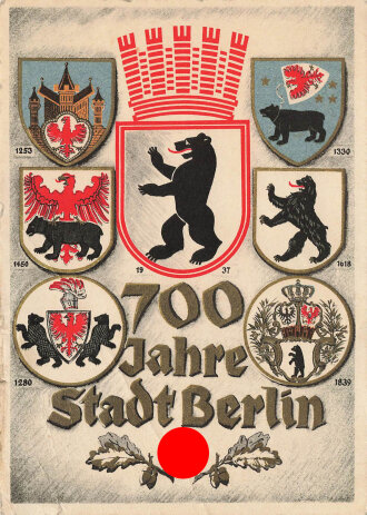 Farbige Propaganda Postkarte "700 Jahre Stadt Berlin"