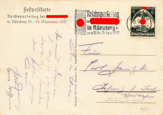 Farbige Propaganda Postkarte "Nürnberg 1935, deutsche Einheit- deutsche Macht!"