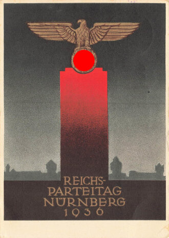 Farbige Propaganda Postkarte "Reichsparteitag-...