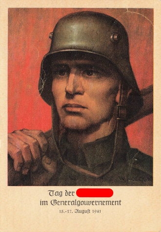 Farbige Propaganda Postkarte "Tag der NSDAP im Generalgouvernement"