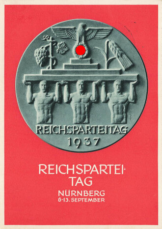 Farbige Propaganda Postkarte "Reichsparteitag...