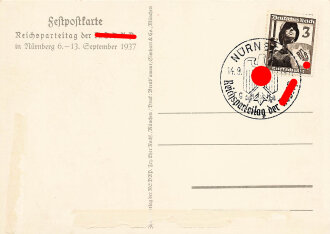 Farbige Propaganda Postkarte "Reichsparteitag...