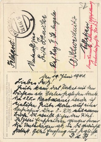 Farbige Propaganda Postkarte "Kriegsverdienstkreuz II. Klasse mit Schwertern"