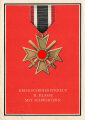 Farbige Propaganda Postkarte "Kriegsverdienstkreuz II. Klasse mit Schwertern"