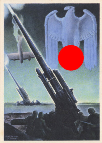Farbige Propaganda Postkarte "Die deutsche Wehrmacht"