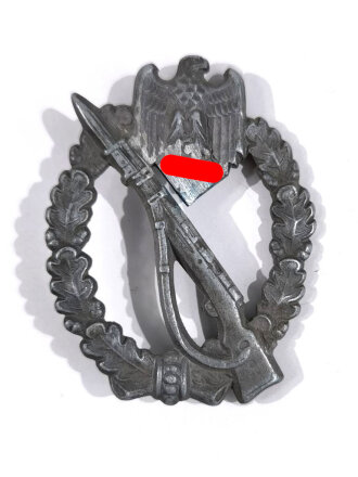 Infanterie Sturmabzeichen in Silber , Nadel fehlt, rückseitig mit Hersteller " GWL für Gebrüder Wegerhoff, Lüdenscheid " entnazifiziert