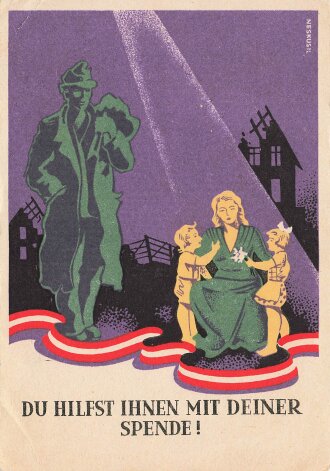 Deutschland nach 1945, Ansichtskarte " Du hilfst ihnen mit deiner Spende!"