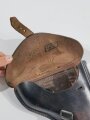 1.Weltkrieg, Koffertasche für Pistole 08. Kammerstück des Infanterie Regiment 84 von 1915. Leicht defekt