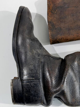 Paar Stiefel für Mannschaften der Wehrmacht. Getragene Kammerstücke mit glatter Sohle, Sohlenlänge 28cm