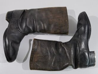 Paar Stiefel für Mannschaften der Wehrmacht. Getragene Kammerstücke mit glatter Sohle, Sohlenlänge 28cm