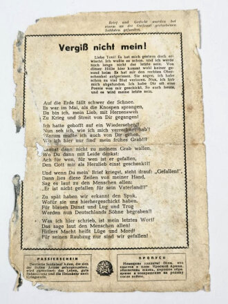 Russisches Flugblatt 2.Weltkrieg " Die...