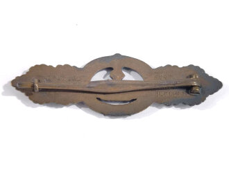 Kriegsmarine, U- Boot Frontspange in Bronze,Hersteller "Entw. Peekhaus Berlin Ausf. Schwerin Berlin S.W. " Nadel magnmetisch
