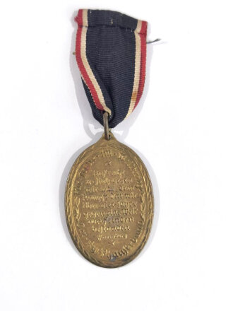 1. Weltkrieg, Kriegsdenkmünze - Kyffhäuser Medaille "Blank die Wehr-rein die Ehr" mit Schwertauflage