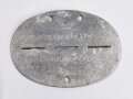 Erkennungsmarke Wehrmacht aus Aluminium eines Angehörigen " Ln.Flugm.Res.Kp.9/12 " Luftnachrichten.Flugmelde.Reserve.Kompanie 9/12