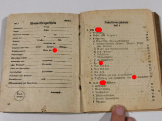 "Dienstvorschrift für die SA der NSDAP" Heft 1, datiert 1932, Einband gebrochen und hinten lose, 128 Seiten, DIN A6