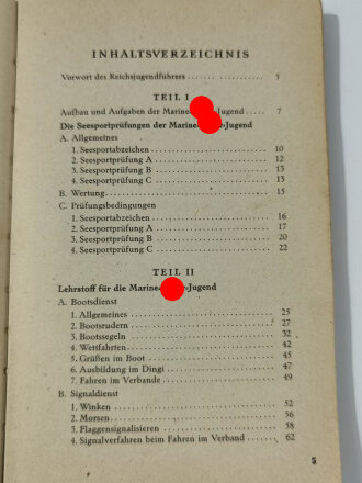 "Marine-Hitler-Jugend im Dienst" 148 Seiten mit Anhängen, stark gebraucht, Einband teilweise lose, ca DIN A5