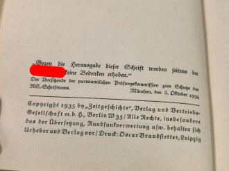 "Vom Ringen Hitlers um das Reich 1924-1933, datiert 1936 mit Widmung, DIN A5, 159 Seiten