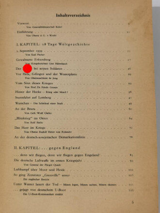 "Die Wehrmacht - Der Freiheitskampf des großdeutschen Volkes", datiert 1940, DIN A5, 319 Seiten, stark gebraucht, fleckig