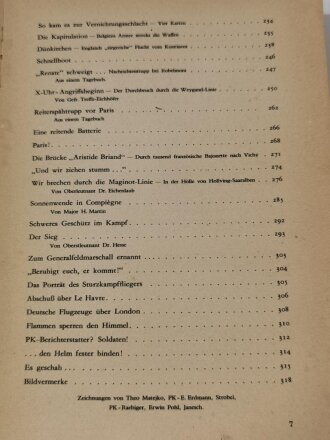 "Die Wehrmacht - Der Freiheitskampf des großdeutschen Volkes", datiert 1940, DIN A5, 319 Seiten, stark gebraucht, fleckig