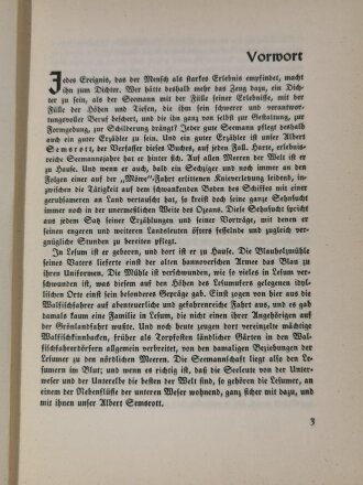 "Der Durchbruch der Möwe", datiert 1928, ca. DIN A5, 127 Seiten, gebraucht, Schutzumschlag verschmutzt