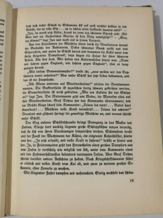 "Der Durchbruch der Möwe", datiert 1928, ca. DIN A5, 127 Seiten, gebraucht, Schutzumschlag verschmutzt