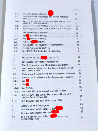 "Die NSDAP im Raum Köln (1925-1933)" Schriftliche Hausarbeit zur Erlangung des Magisters, DIN A4, ca.150 Seiten