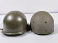 Belgien, Stahlhelm Modell 1951. Originallack, Liner gestempelt " Cogebi"