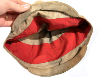 1.Weltkrieg, feldgrauer Überzug für eine Pickelhaube für Mannschaften, wendbar mit Manöverband. getragenes Stück