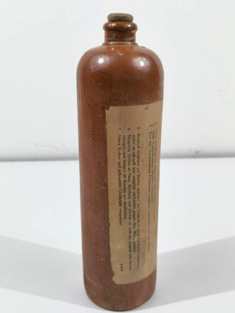 Reizstoff Flasche (leer), zum Testen von Gasmasken Wehrmacht,  Originales Etikett, gmp = Schering, sehr selten