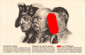 Ansichtskarte "Friedrich der Große - Bismarck, der eiserne Kanzler - Hitler, der Volkskanzler"