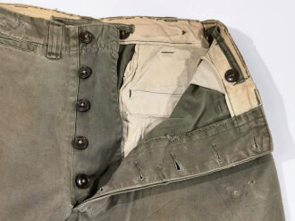 U.S. WWII Modell 1943 field trousers. Well used, Waist 32, inseam 32