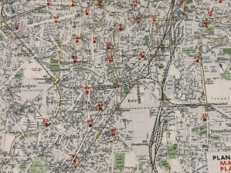 Olympiade 1936 Berlin , Stadtplan, "Plan von Berlin", hrsg. v. d. Dresdner Bank, 61 x 81 cm, Gebraucht