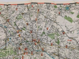 Olympiade 1936 Berlin , Stadtplan, "Plan von Berlin", hrsg. v. d. Dresdner Bank, 61 x 81 cm, Gebraucht