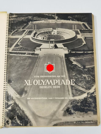 "Zur Erinnerung an die XI Olympiade Berlin 1936" Das Buch erschien als Erinnerungsgabe für die Helfer, Einband verschmutzt, Band fehlt