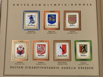 Olympische Spiele 1936 Berlin, Sammelbilderalbum "Wappen und Flaggen" Unter dem olympia Banner . Komplett