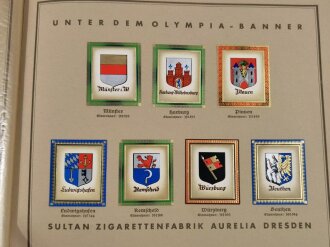 Olympische Spiele 1936 Berlin, Sammelbilderalbum "Wappen und Flaggen" Unter dem olympia Banner . Komplett