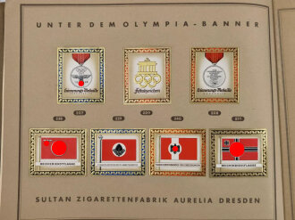 Olympische Spiele 1936 Berlin, Sammelbilderalbum "Wappen und Flaggen" Unter dem olympia Banner . Komplett