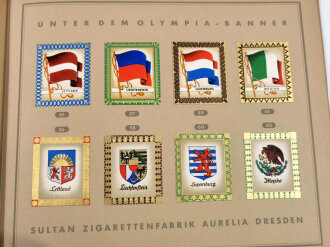 Olympische Spiele 1936 Berlin, Sammelbilderalbum "Staats- Wappen und Flaggen" Unter dem olympia Banner . Komplett
