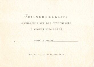 Olympische Spiele 1936 Berlin, umfangreiche Gruppe von Einladungen