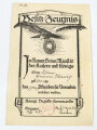 1.Weltkrieg, Verleihungsurkunde zum Abzeichen für Verwundete in schwarz, ausgestellt am 7.11.1918, dazu ein Begleitschreiben