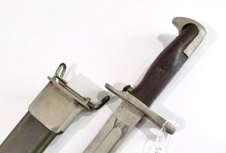 U.S. 2.Weltkrieg, Seitengewehr für M1 Garant, Hersteller "UC " Metallteile narbig und neuzeitlich lackiert